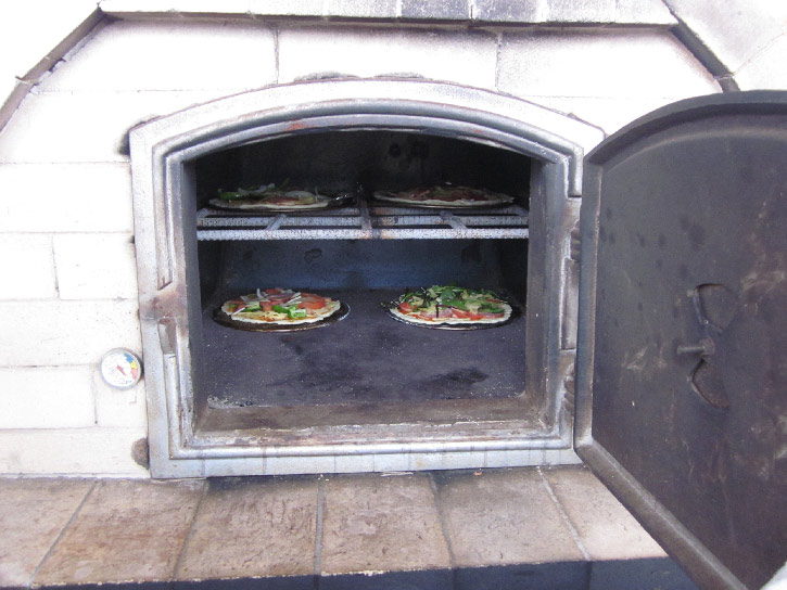 pizzain the oven